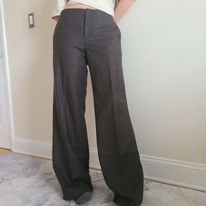 Banana Republic Martin 100% Wool Trousers Women’s 8 Brown Wide Leg Career